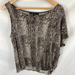 BCBGMAzaria snake skin one shoulder tie bottom top size medium